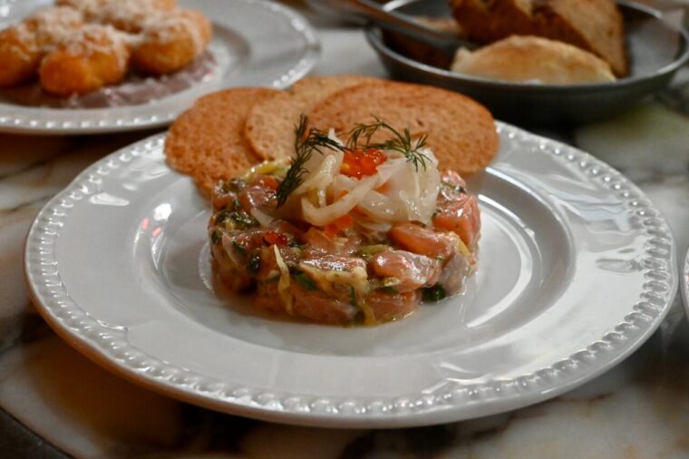 Crudo salmon at Nessa Soho