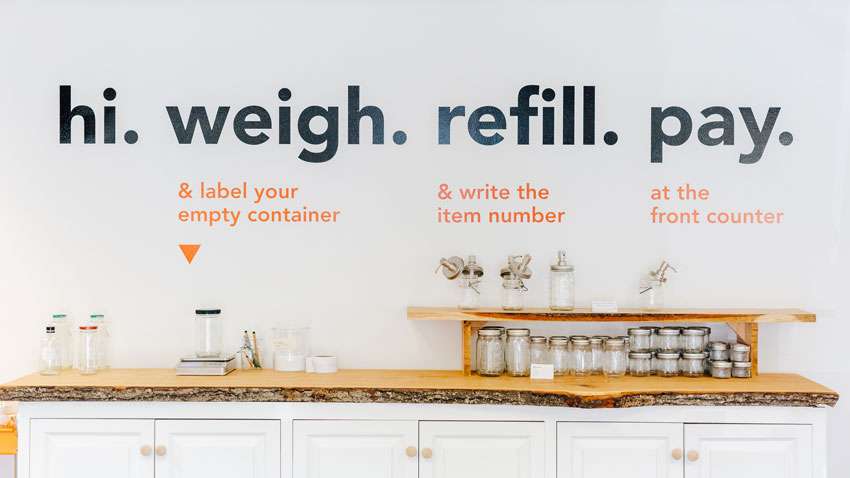 Refill station showing basic steps