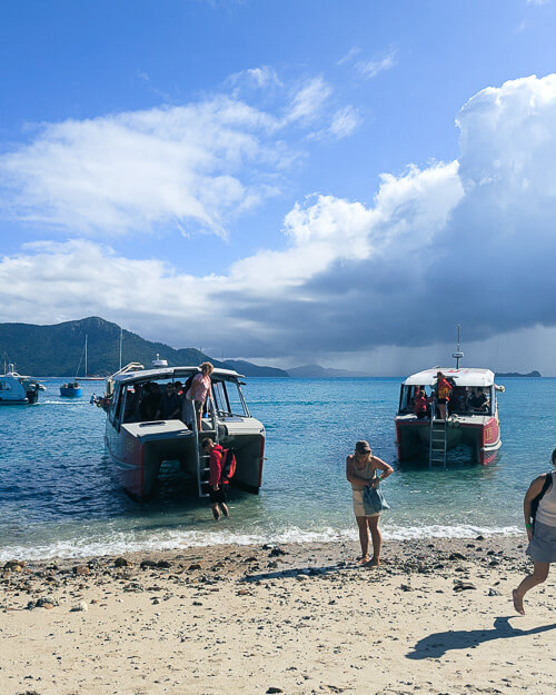 Whitsundays Thundercat boats at Hill Inlet beach